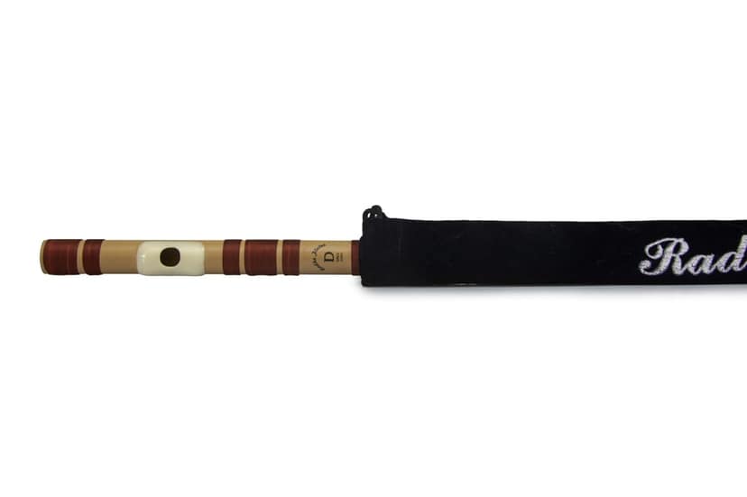 Radhe Flutes PVC Fiber D Natural Bansuri Middle Octave RIGHT Handed With VELVET COVER view 5