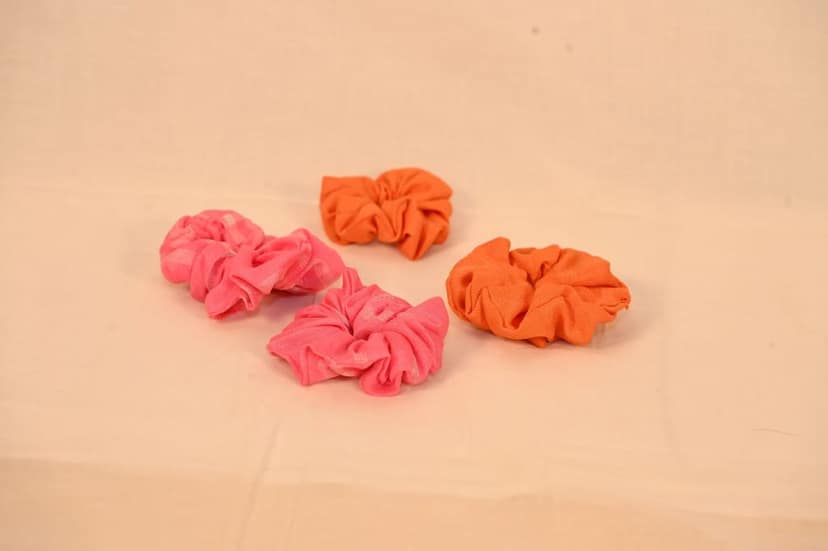 6 Soft Cotton Fabric Hair Ties
