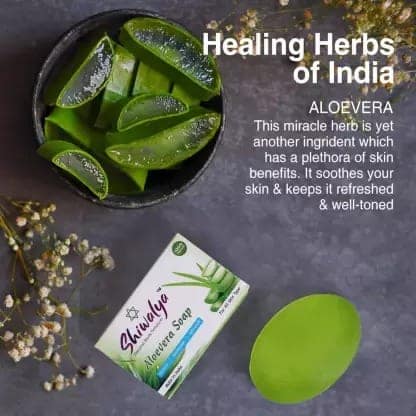 SHIWALYA Natural Aloevera Handmade Soap | Handmade Bathing Soap | Herbal Soap Soft & Radiant Skin | Suitable for All Skin Types (Pack of 2) view 4
