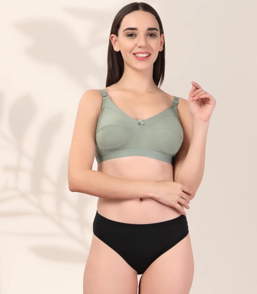 ADORNSTAR Women�s Cotton Bra and Panty Set � Soft, Skin-Friendly, Non-Padded, Wire-Free Lingerie Combo | Comfortable Innerwear (Pack of 2) view 8