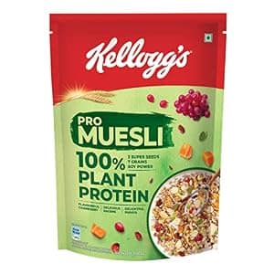 Kellogg's Pro Muesli - With 100% Plant Protein, High Protein Breakfast Cereal, 500 g Pouch