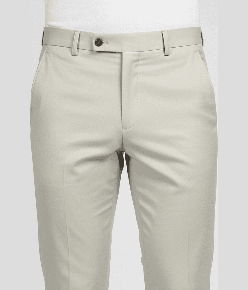 plounge Slim Men's Formal Trouser - Off White ( Pack of 1 ) view 2