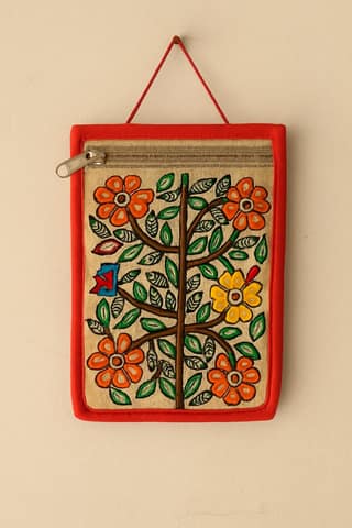 Floral Embroidered Zipper Pouch