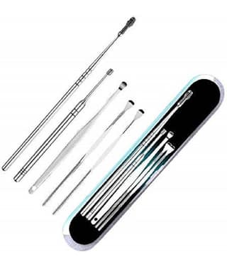 Gkboss Resuable Ear Wax Cleaner Tool Set with Storage Box - 6 Pc