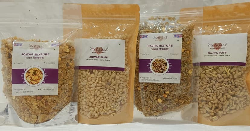 Jowar Bajra Snack Pack, Jowar Mixture (200g) + Puff (80g), Bajra Mixture (200g) + Puff (80g)