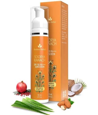 Avimee Herbal Soorya Kawach Sunscreen SPF 50 PA++++ UVA, UVB & Blue Light Protection with Zinc Oxide 50 ml (Pack of 1)