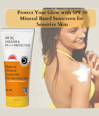 Dermistry Natural Mineral Based Sunscreen SPF 50 UVA UVB PA+++ Sun Protection Moisturizer Sensitive & Dry Skin-50ml