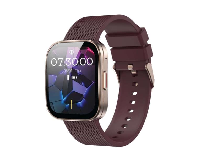 Titan ZEAL 2.0 Smartwatch with 1.85 AMOLED Display,60Hz Refresh Rate, Infinite AI Watch Faces,AI Chat,AI Voice assistant,Smart Hydration,Multiple Menu - Rose Gold & Wine Red
