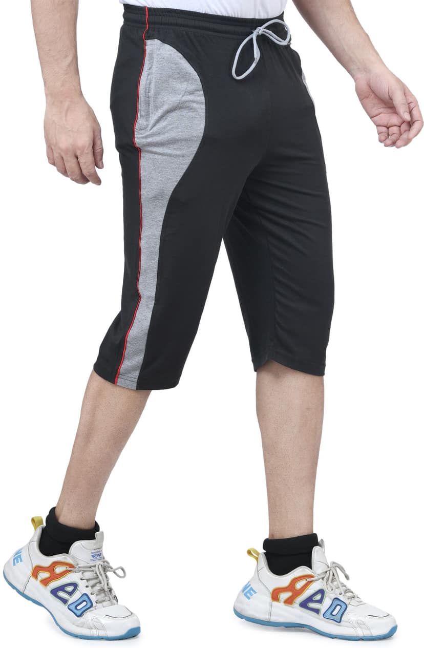 IBulls, Hosiery Cotton Regular Fit Three Quarters/Three Fourths/Three by Fourth /3/4 / Capri for Men- Casual/Sports Wear with Zip Lock Pockets view 3