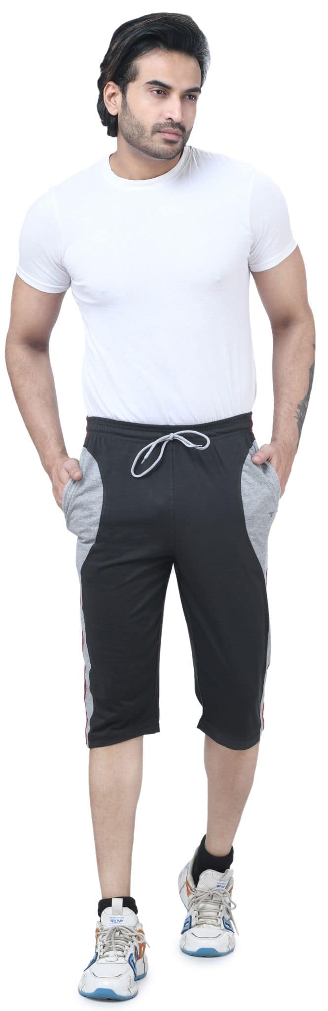 IBulls, Hosiery Cotton Regular Fit Three Quarters/Three Fourths/Three by Fourth /3/4 / Capri for Men- Casual/Sports Wear with Zip Lock Pockets view 5