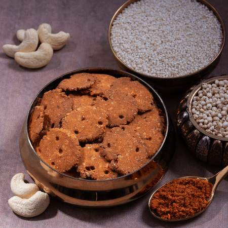 Baked Jowar Peri Peri Thattai ( Crisp Crackers ) (100 Gms) - Vegan