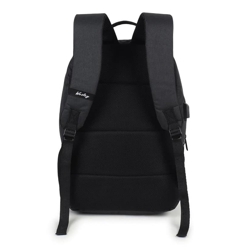 Wesley Zeus Usb charging Travel Laptop Backpack with 15.6 inch Laptop Compartment for men and women (Black) view 2