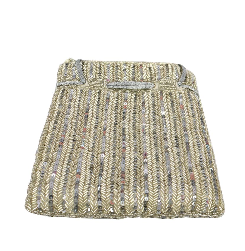 Stylish Potli Bag Sequins Bead Embellished Worked Potli for Girls and Womens -Cream Colour view 3
