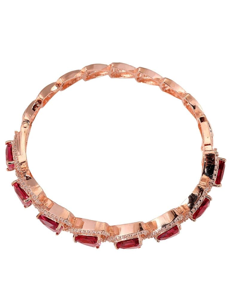 Rose Gold plated Ruby AD designer Handcrafted Bracelet for Women & Girls view 4