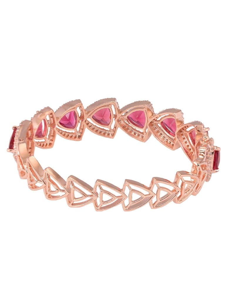 Rose Gold plated Ruby AD designer Handcrafted Bracelet for Women & Girls view 6