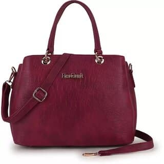 LAIK Premium PU Leather Handbags for Women Crossbody Bags for Women Top Handle Shoulder Bag Trendy Handbag for Women Adjustable Detachable Sling Strap Maroon
