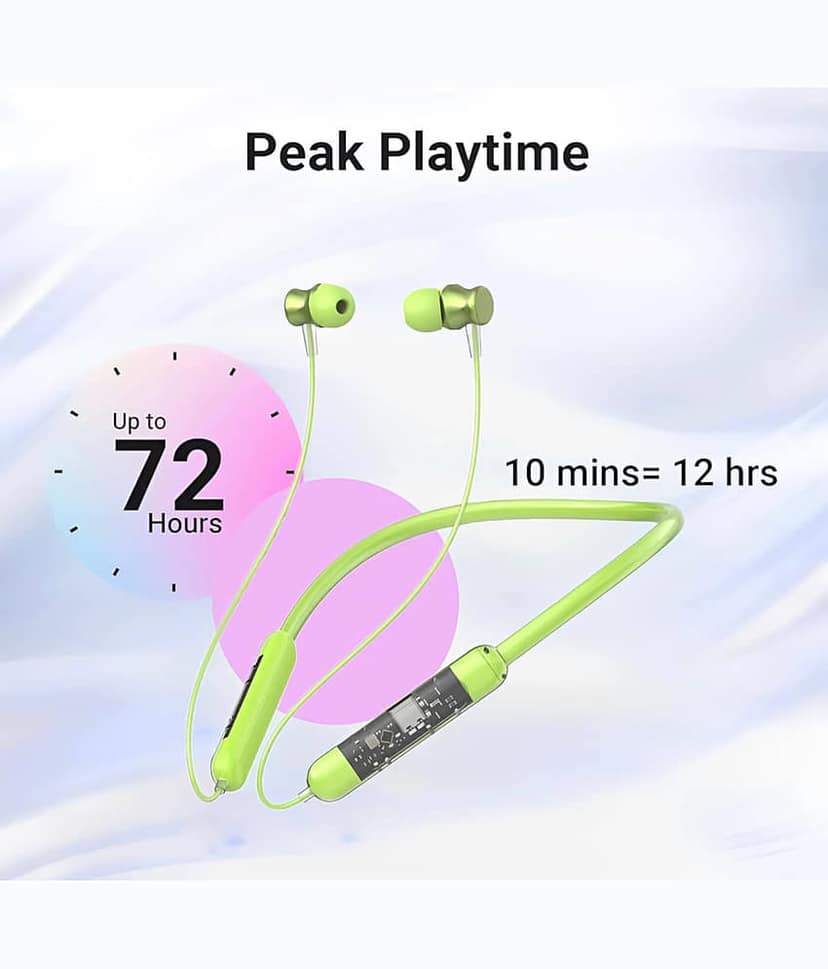 Life Like In-the-ear Bluetooth Headset with Upto 30h Talktime Deep Bass - Green view 2