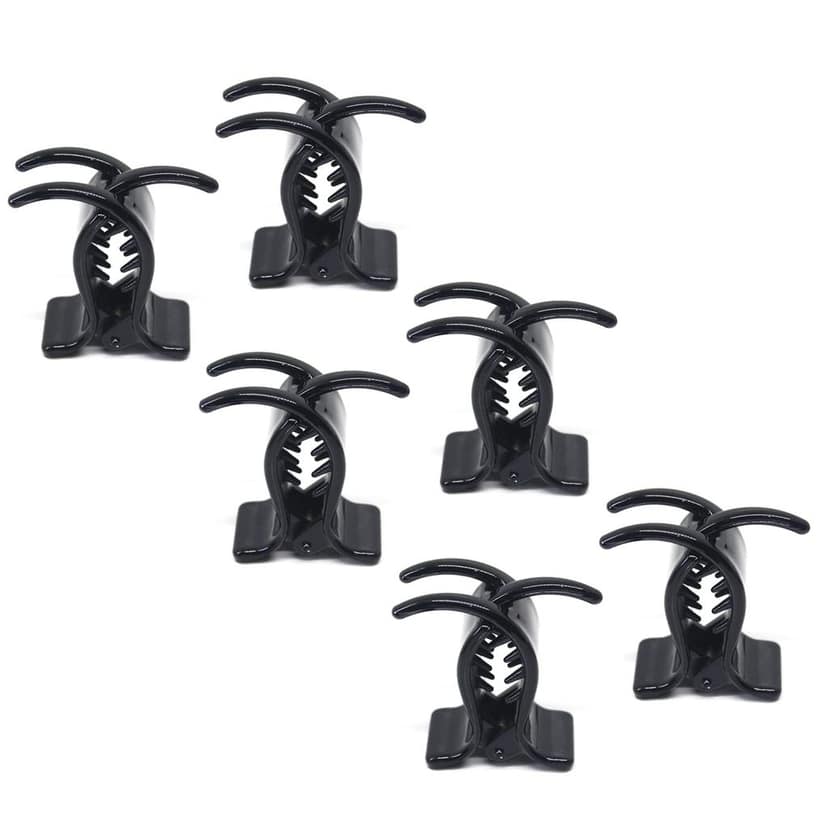 6pcs Black Plastic Hair Clutch/Claw