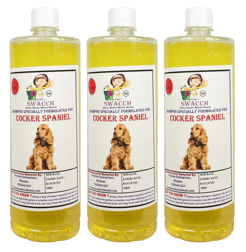 SWACCH Shampoo Specially FORMULATED for Cocker Spaniel (1 Litre) (Combo Pack of 3) Lemon view 2
