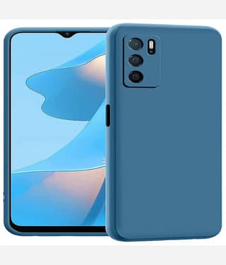 ZAMN - Blue Silicon Plain Cases Compatible For Oppo A16 ( Pack of 1 )
