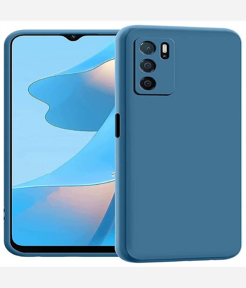 ZAMN - Blue Silicon Plain Cases Compatible For Oppo A16 ( Pack of 1 )