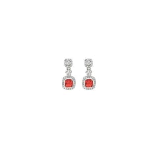 Silver Red Royalty Earrings