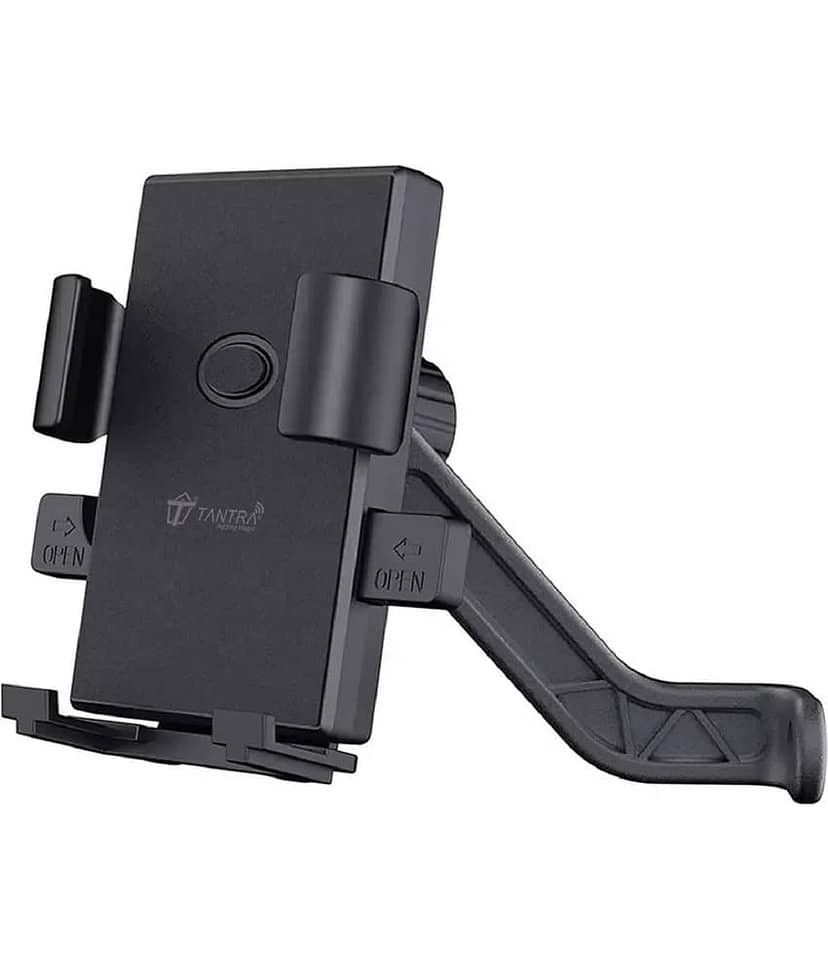 TANTRA S3B Rear Mirro Mobile Holder for Bikes One Touch Technology Bike Mobile Holder for Maps and GPS Navigation, 360° Rotation, Firm Griping, Anti Shake Phone Holder for Bike Accessories