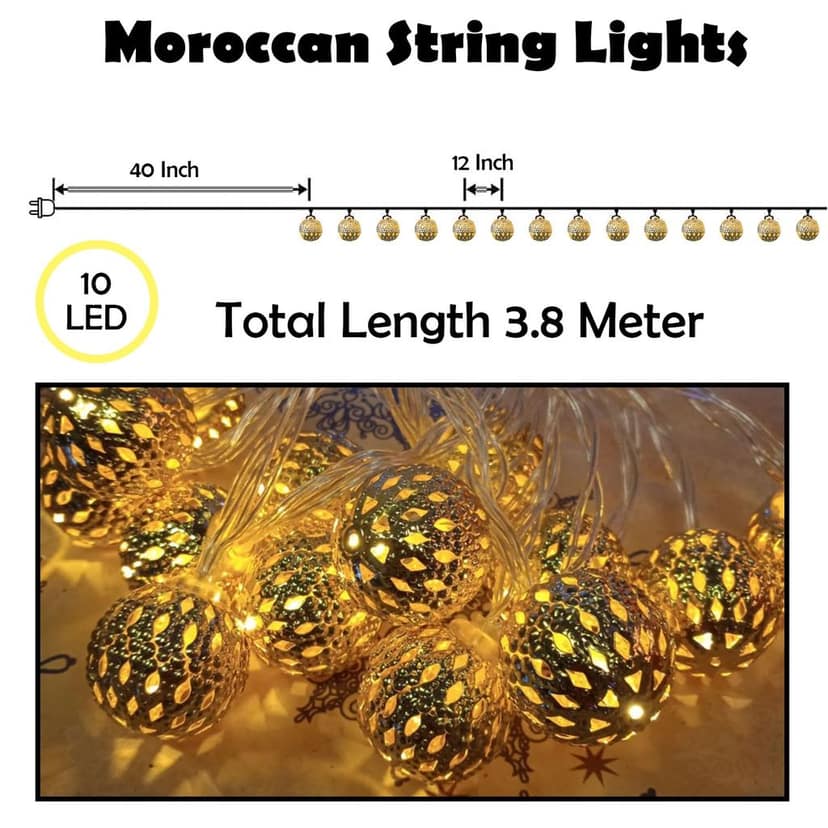 Led Lights for Home Decoration - 14 Ft, 10 Led, Decorative Light | Warm Lights for Decoration | Series Lights for Indoor Outdoor | Led Fairy Lights | Home Decor Light | Led String Lights view 2