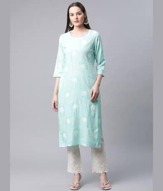 AMIRA'S INDIAN ETHNICWEAR - Green Straight Rayon Women's Stitched Salwar Suit ( Pack of 1 )