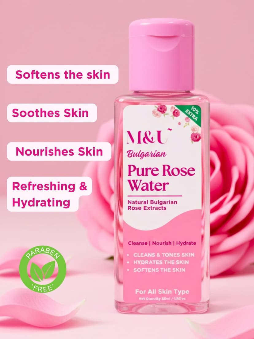 Pure Rose Water Toner For Face 50ml For Clear & Smooth Skin - 50g view 2