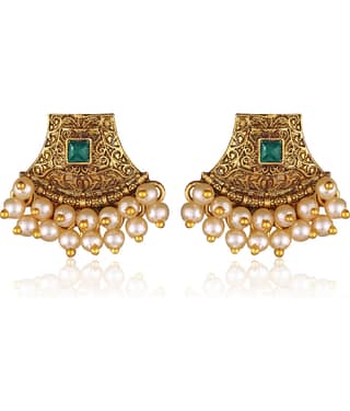 Vighnaharta Green Chandbalis Earrings ( Pack of 1 )