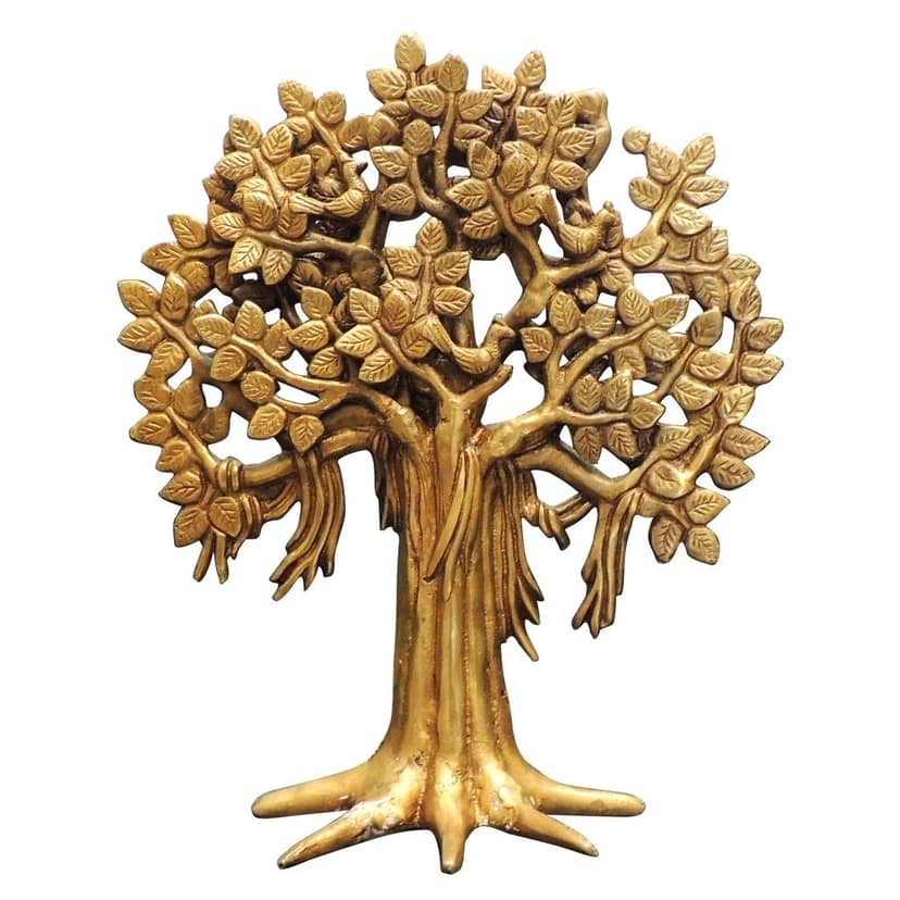 Brass Kalpavriksha Tree Table Decor | Vastu Wealth Showpiece, Height : 9.5 Inch (BSMAS1427 E) view 2