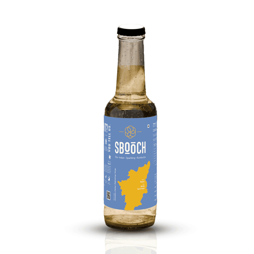 SBOOCH - Indian Sparkling Kombucha Tea | Rasam Flavor,All Natural | Gut Friendly | Antioxidant | Zero Preservatives | NO Artificial Flavors or Additives | Fermented Beverage Tea | 275ml (Pack Of 3) view 3