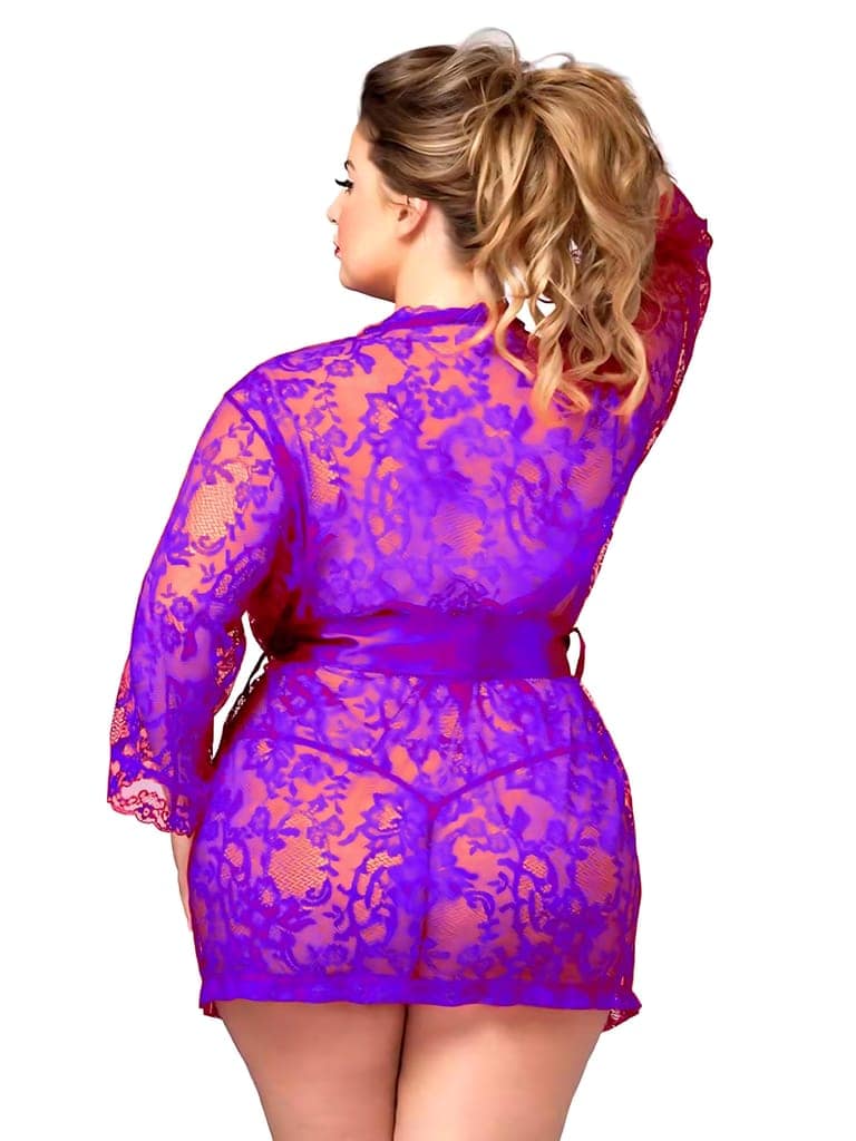 Women Plus Size Sleepwear Set Sexy Lingerie Transparent Lace Exotic Babydoll Underwear Sleepwear Comfortable Gown M-7XL view 2