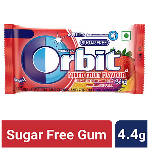 Orbit Sugar Free Chewing Gum - Mixed Fruit Flavour, 4.4 g Pouch