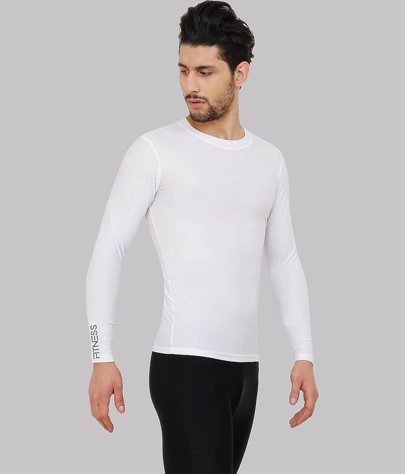 neverlose White Polyester Slim Fit Men's Compression T-Shirt ( Pack of 1 ) view 2