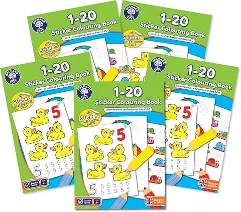 Orchard Toys 1-20 Sticker Colouring Book Engaging Educational Activity Learn to Trace and Write Numbers from 1 To 20, Teacher-Tested Designed for Preschoolers and Kids Aged 4-8 years – Pack of 5 view 2