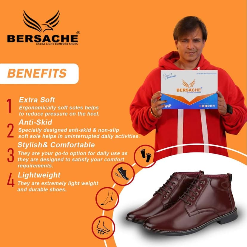 Bersache men Comfortable stylish trending formal shoe Derby For Men's view 2