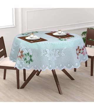 Self Design Cotton Blend 2 Seater Round Table Cover ( 101 x 101 ) cm Pack of 1 Peach