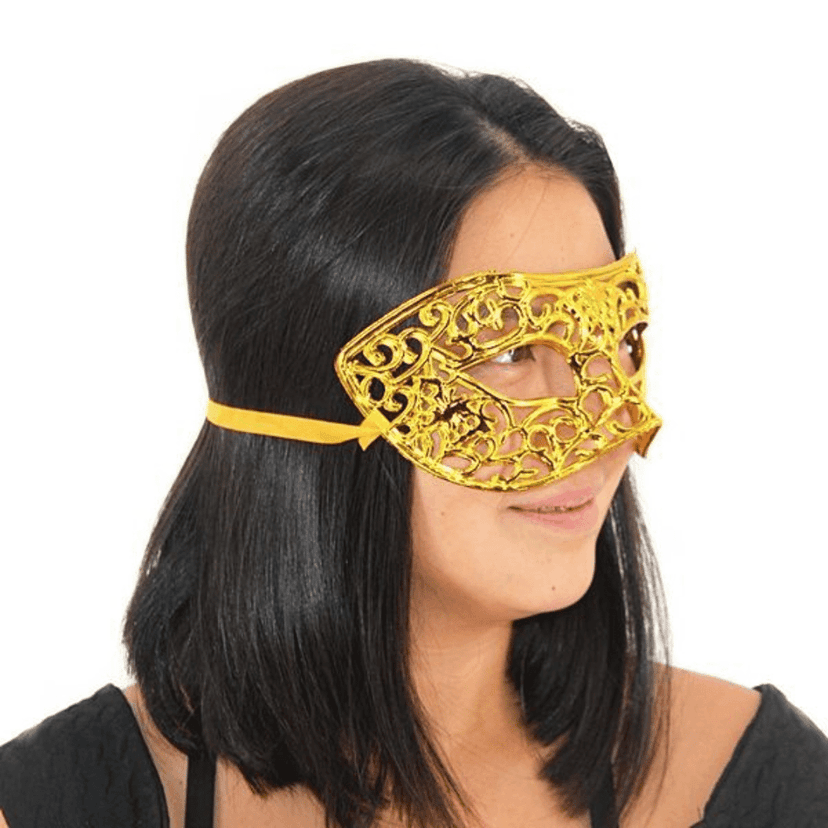 Masquerade Men Mask Golden view 4