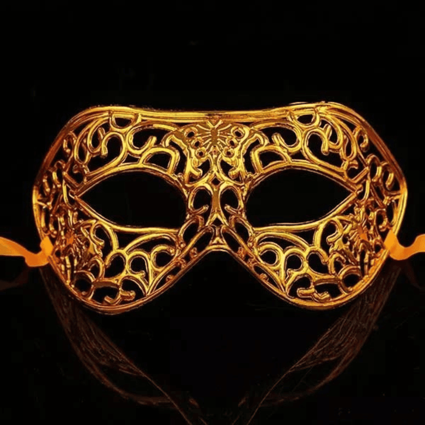 Masquerade Men Mask Golden view 5