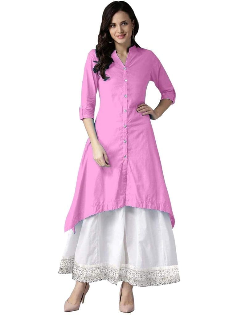 Buy & Try Women's Rayon Kurti Set | Rayon Kurit Palazzo Set | Kurti with Palazzo | Triangle Kurtis.