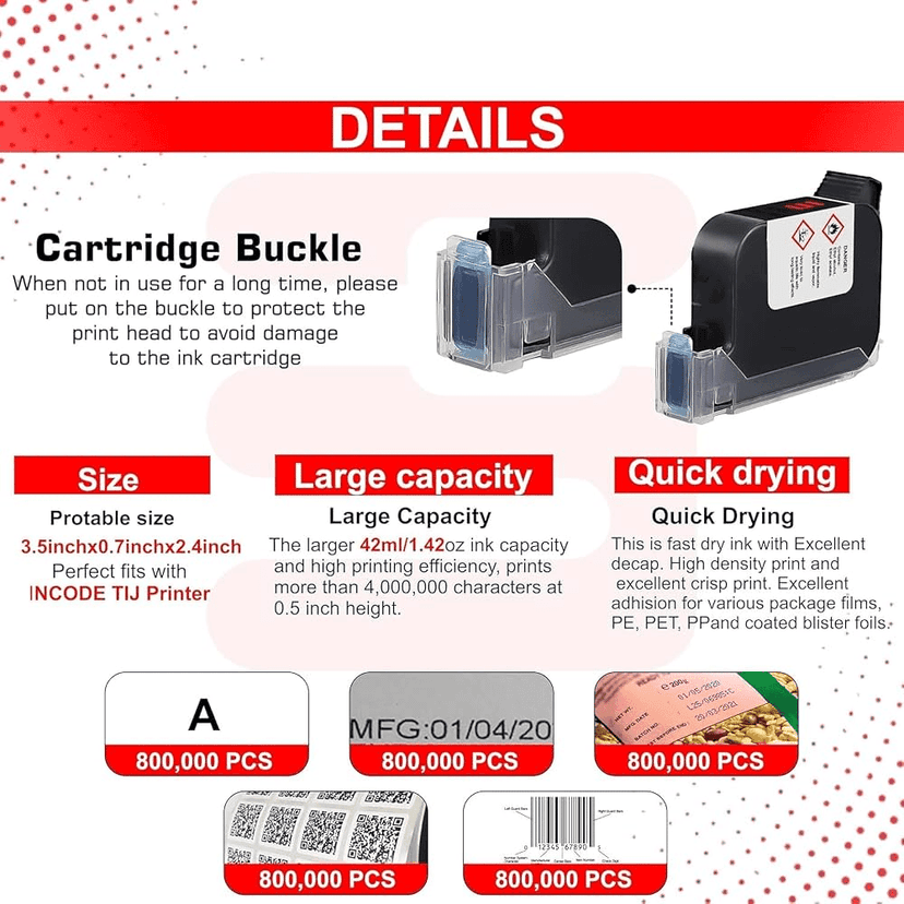 HP W3T10B for HP 2590 Black Solvent Ink Cartridge - Portable Fast Inkjet Printer Original Fast Drying 12.7mm view 3