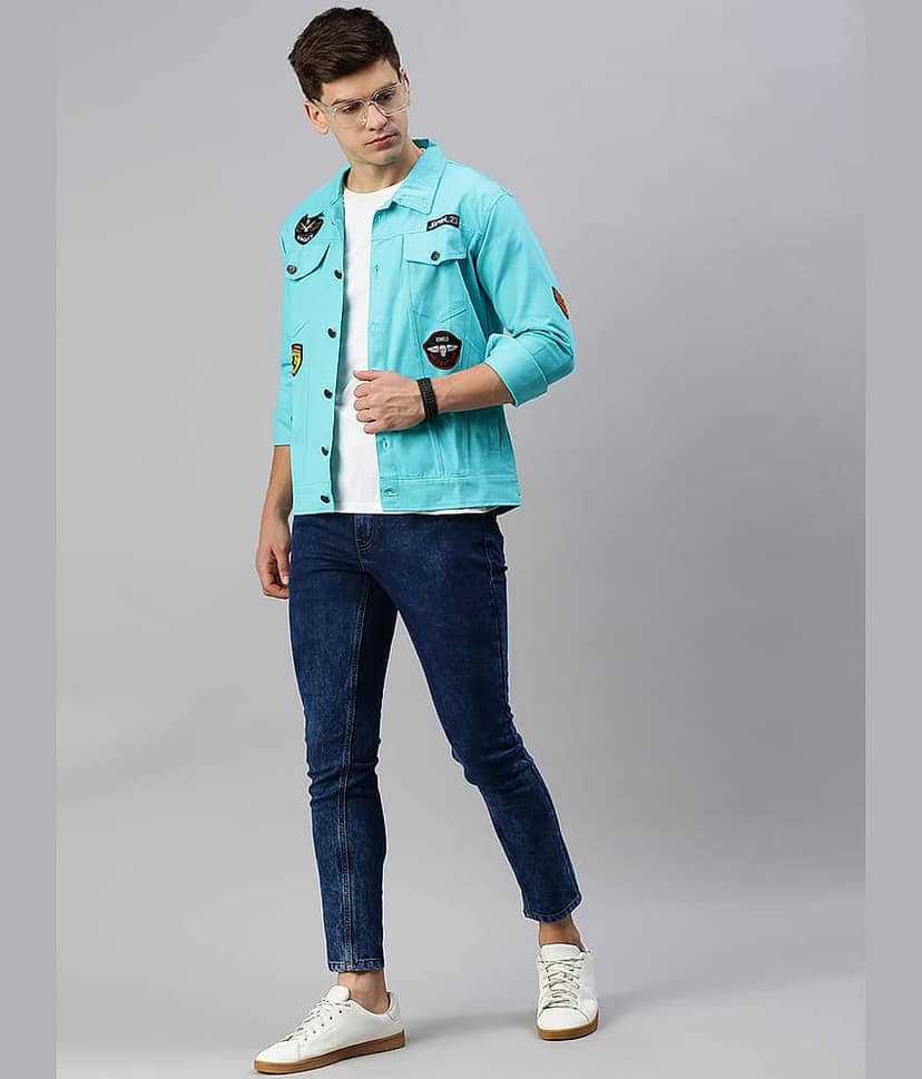 VOXATI Denim Men's Denim Jacket - Green ( Pack of 1 ) view 4