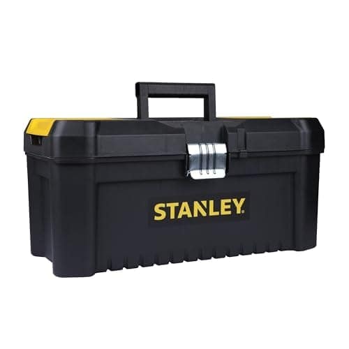 STANLEY STST75518-8 16'' Organised Heavy-Duty Portable Essential Toolbox with Top Lid & Removable Tray Compartment for Easy & Convenient Storage, Top Pad Lock Eye, 1 Year Warranty, 41x19.5x20 cm view 2