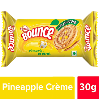 Sunfeast Bounce Biscuits- Pineapple Creme Cookies, 30 G Pouch