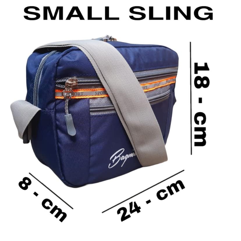 Crossbody Sling Bags For Men Travel Bag Tourist Bag,Colour Navy Blue (Size: 24 cm (L) x 18 cm (H) x 8 cm (W) Fabric - Hipora view 2