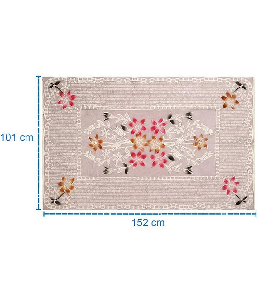 Crosmo Printed Cotton 4 Seater Rectangle Table Cover ( 152 x 101 ) cm Pack of 1 Multicolor view 2