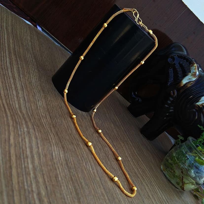 Lucky Jewellery Designer Gold Plated Chain Necklace for Men & Women (69-A3C-2952-G22) view 2