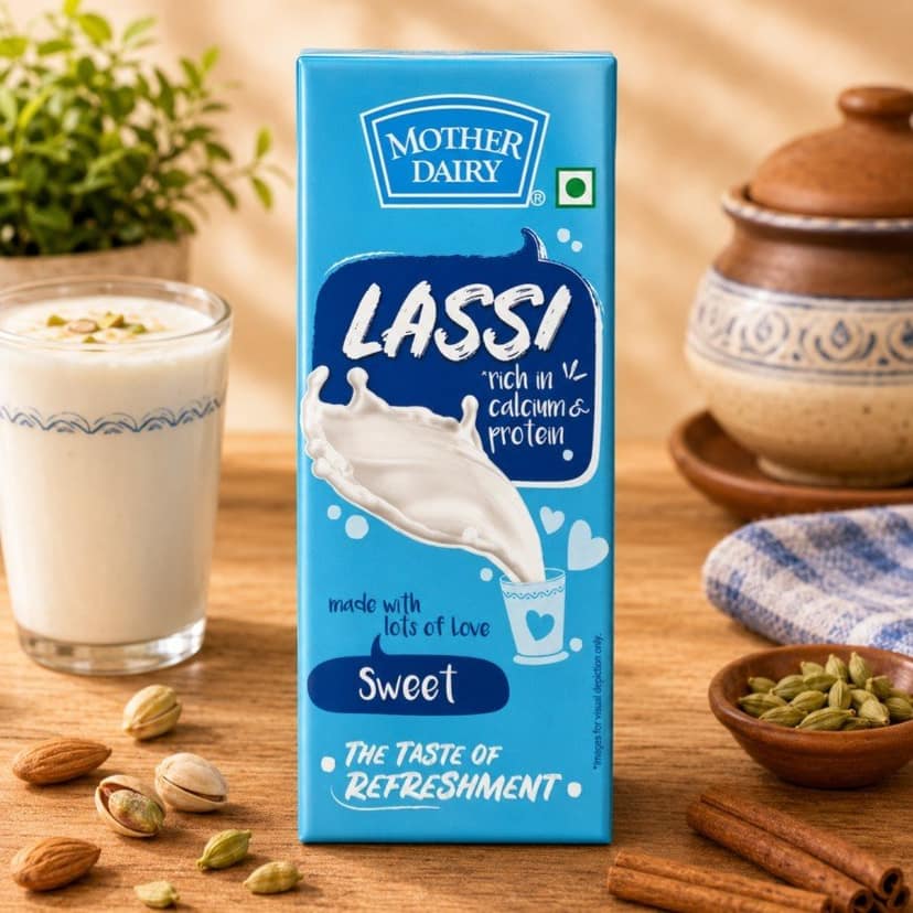 Mother Dairy Lassi - Sweet 180 ml - Mother Dairy Lassi - Sweet 180 ml